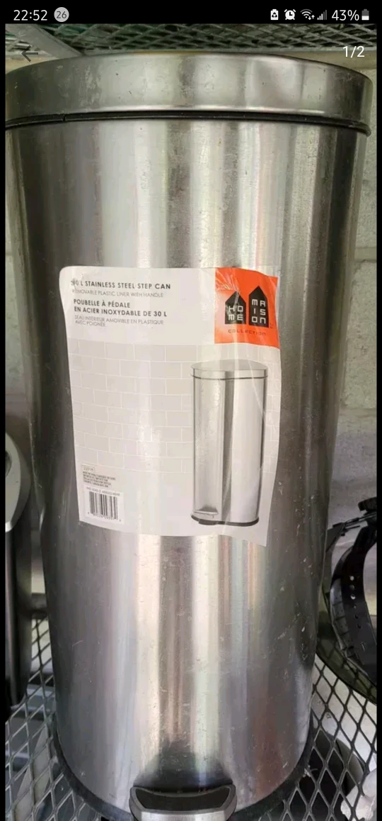 30l stainless steel step can thumbnail