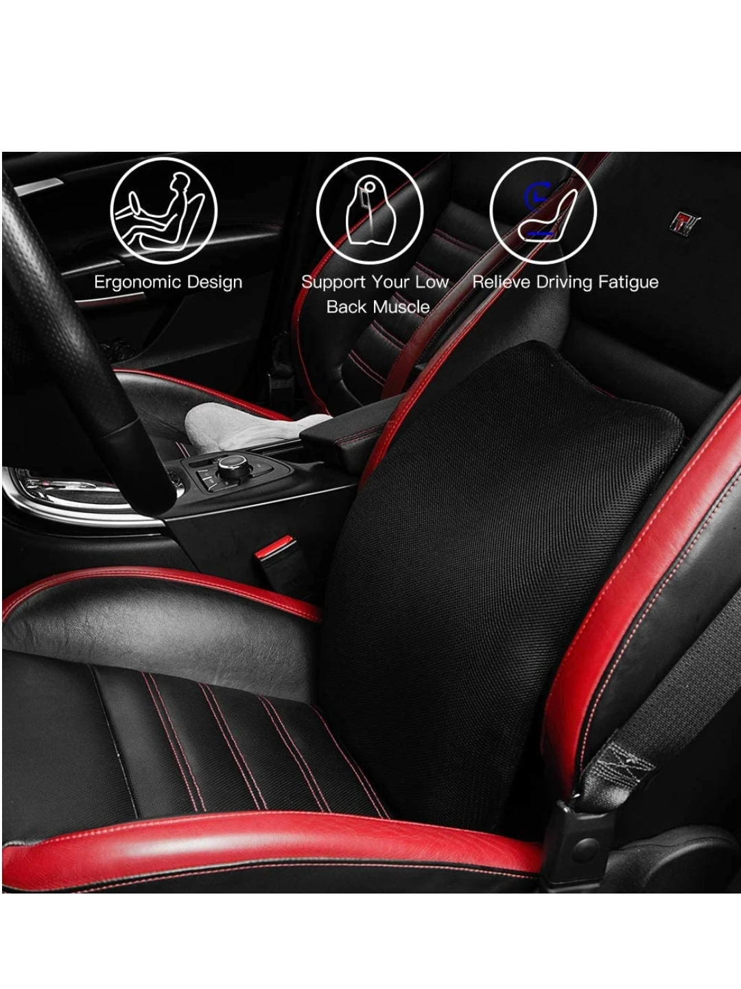 Mkicesky Lumbar Support Back Pillow for Office Chair/Car image indicator(5)