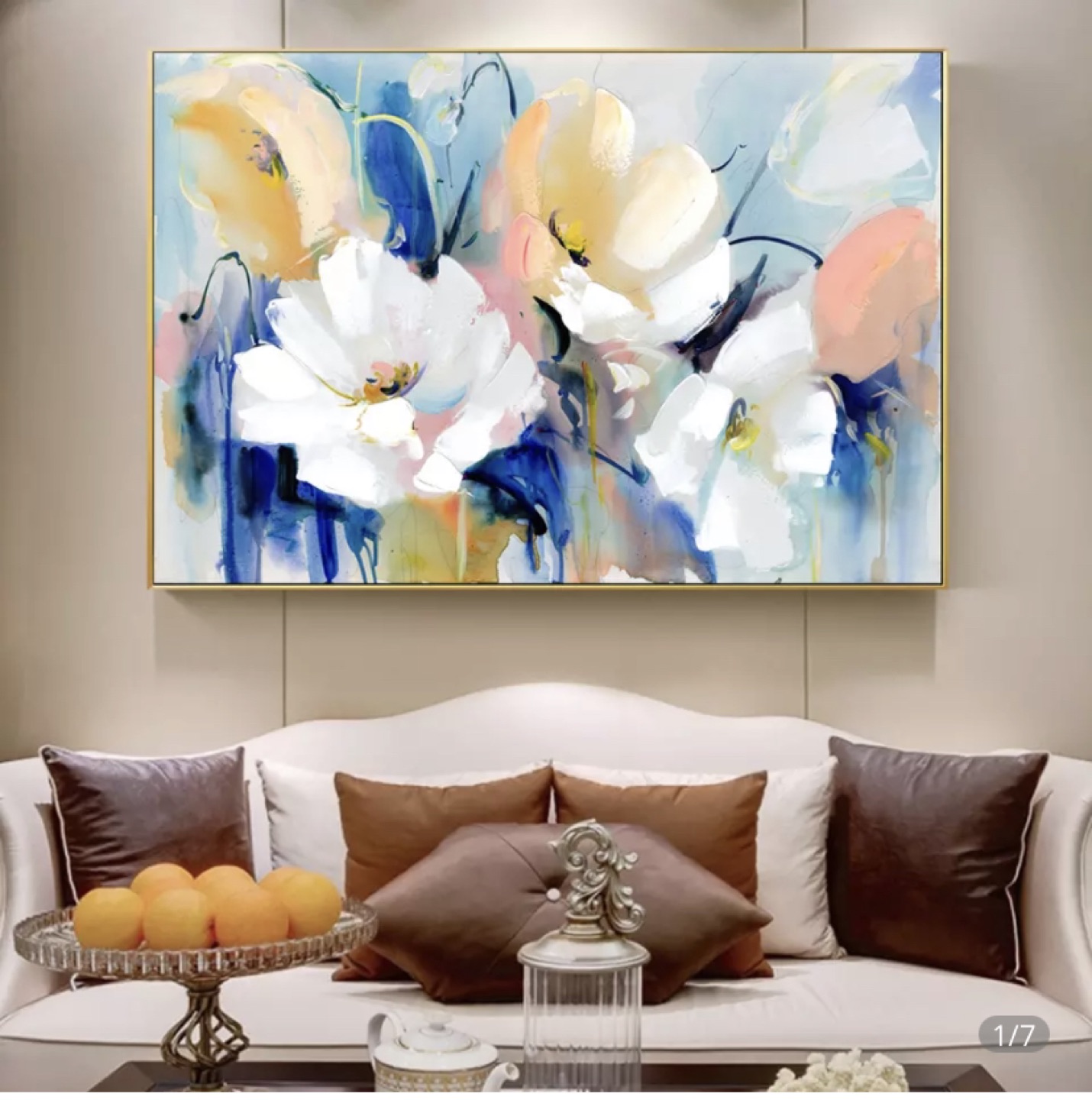 Beautiful Abstract Flowers canvas print Ready to Gang thumbnail