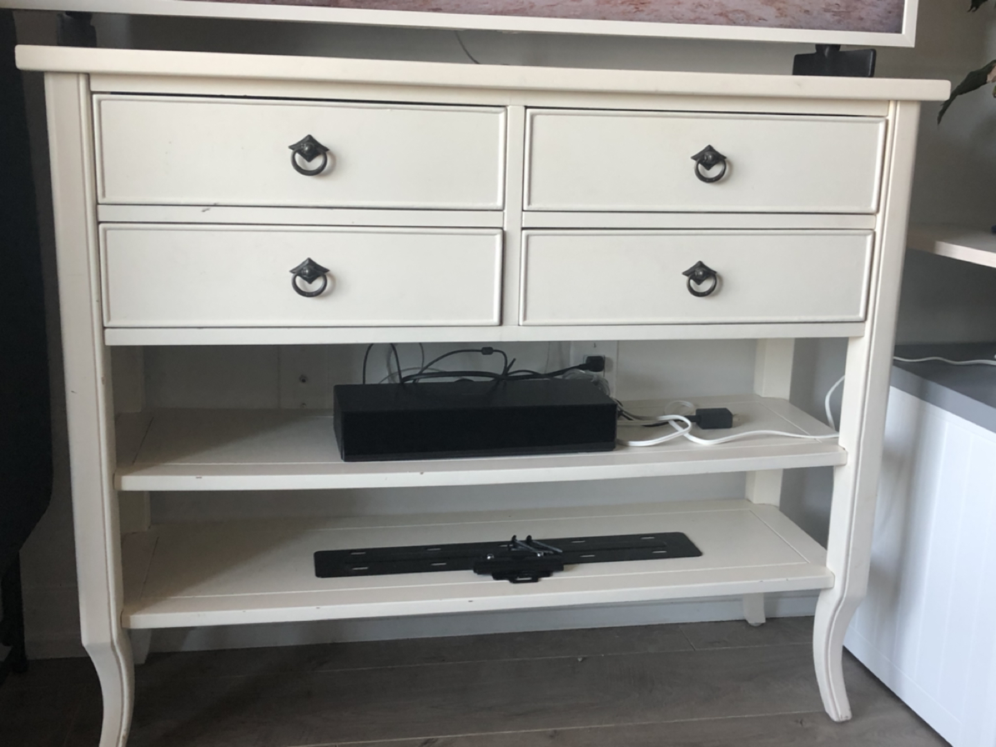 White console table