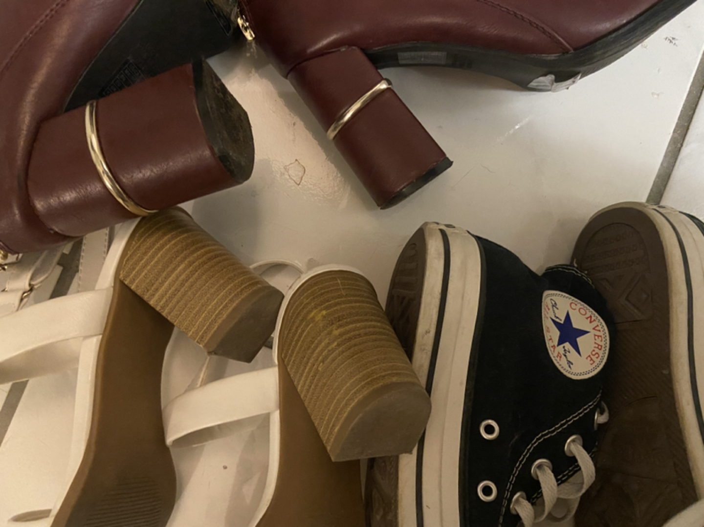 Ankle boots , converse hightop, white sandals, comfort sneakers thumbnail