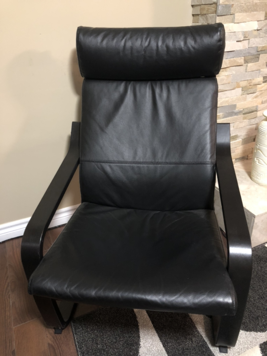 Black leather chairs(set of 2)