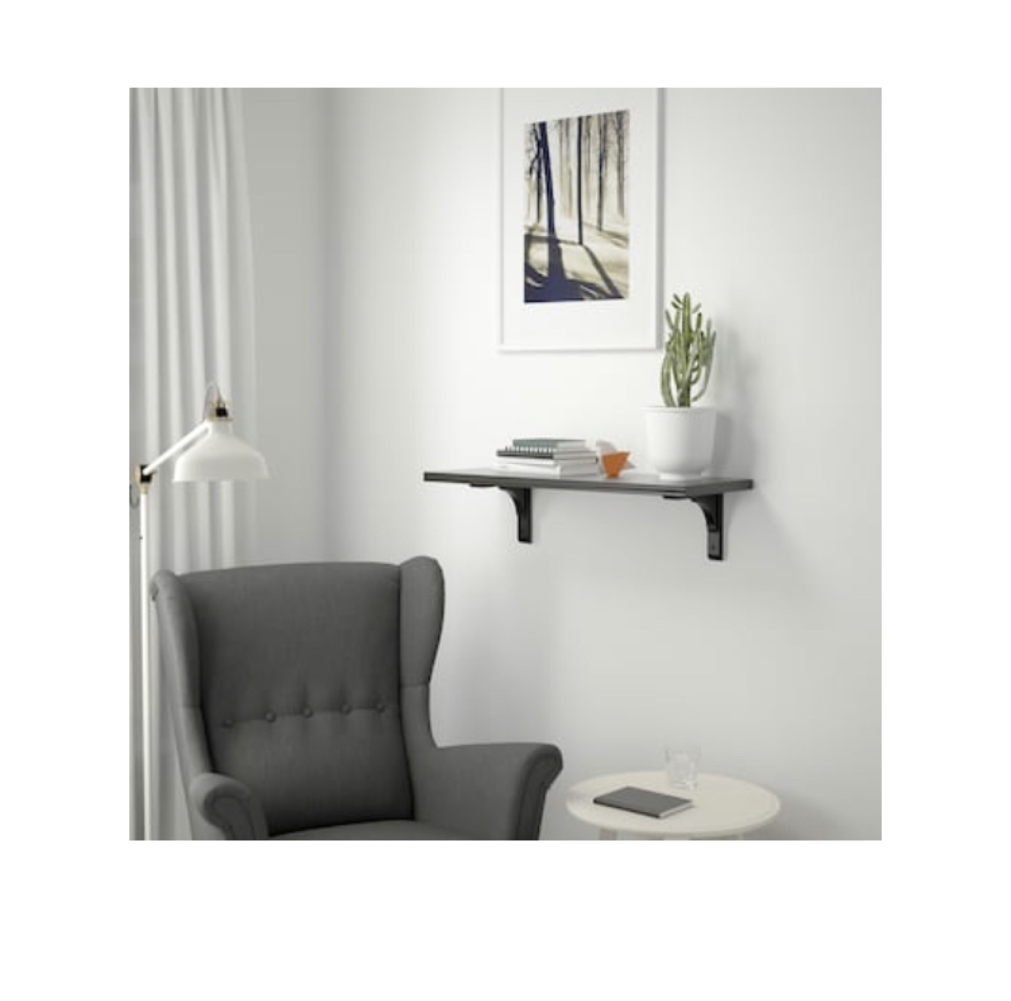 IKEA shelves with wall supports thumbnail