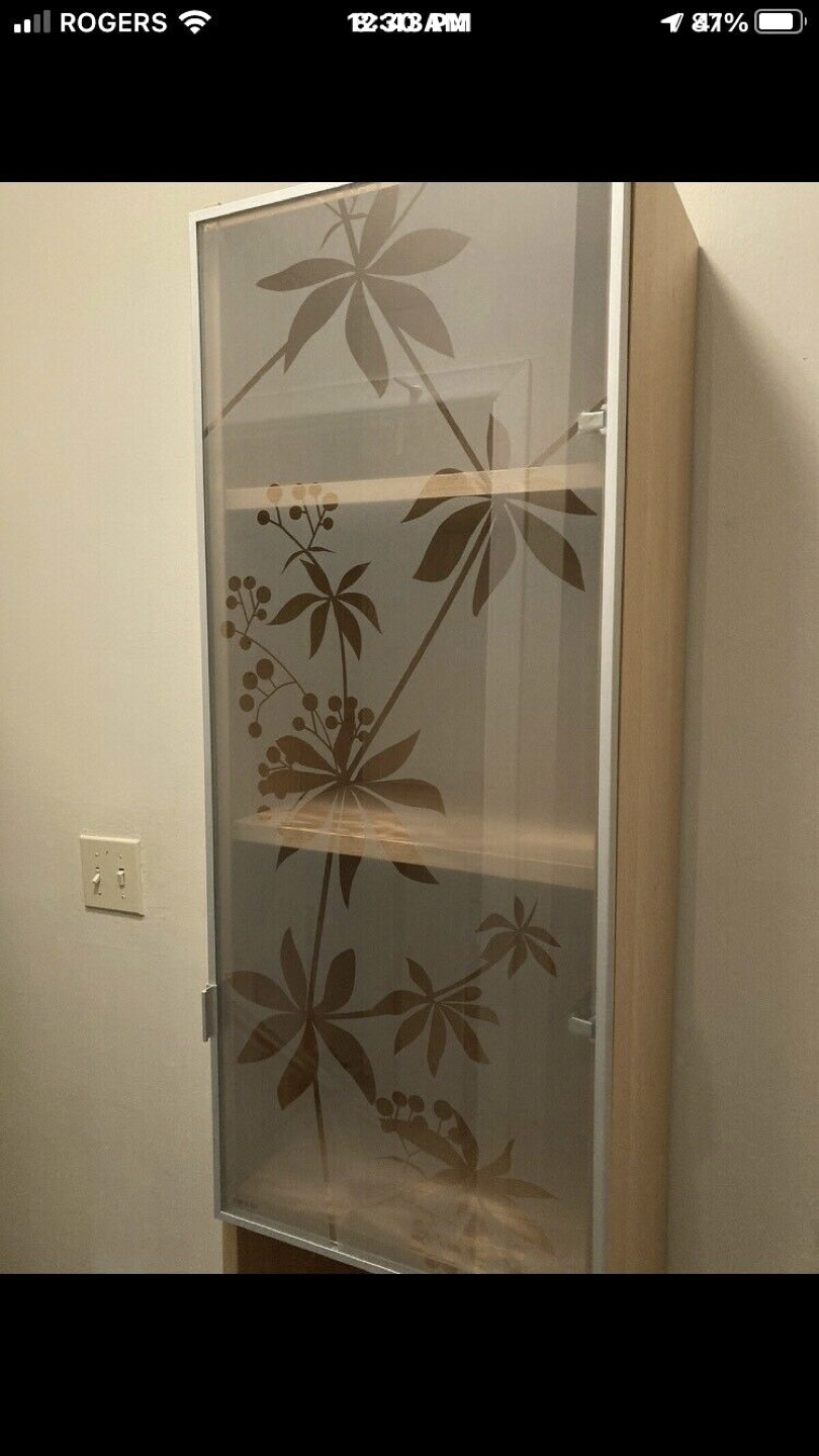 Tall ikea cabinet with decorative glass door  - photo 4