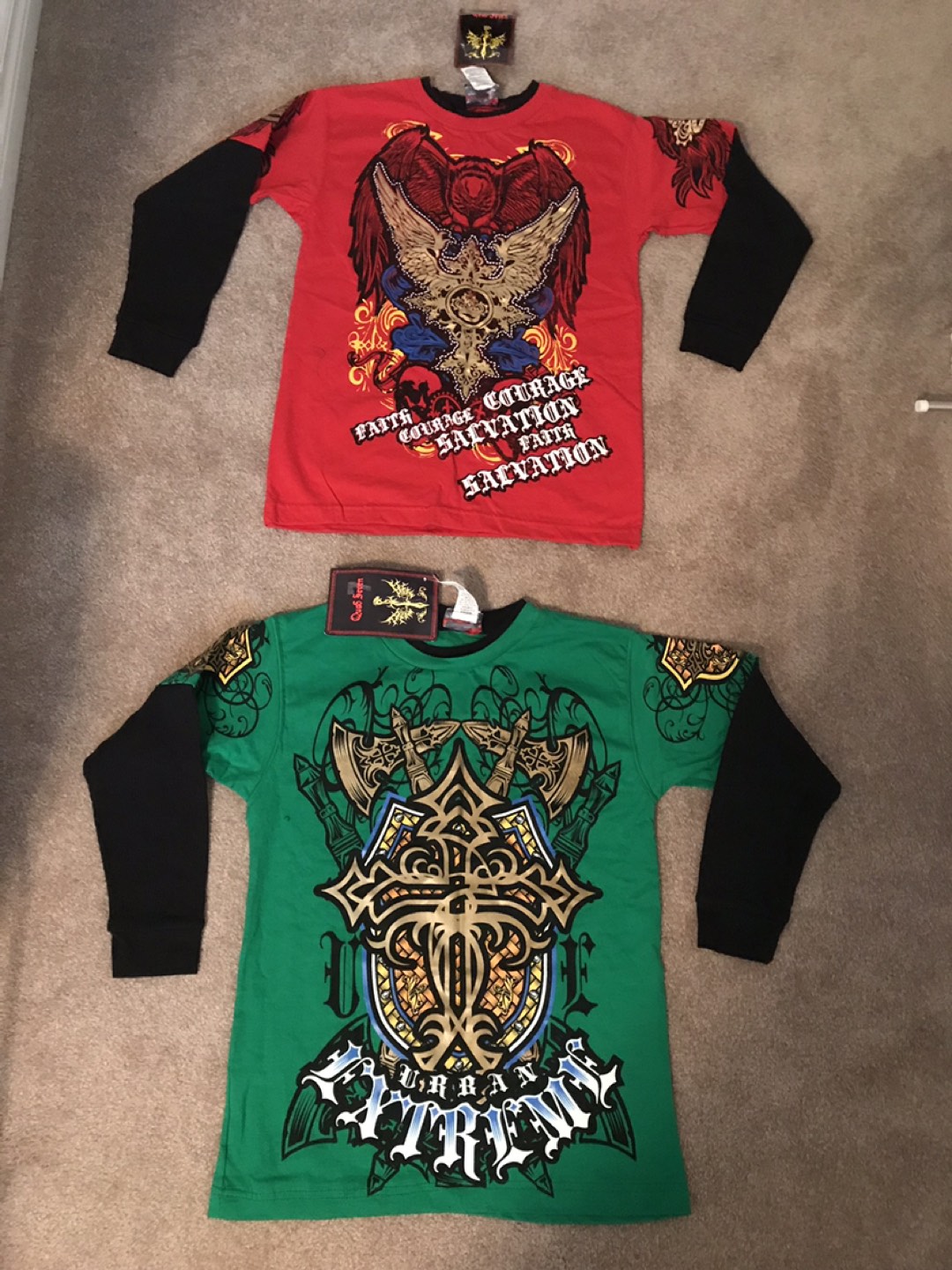 Quad Seven Boys Graphic Design Crew Neck Top