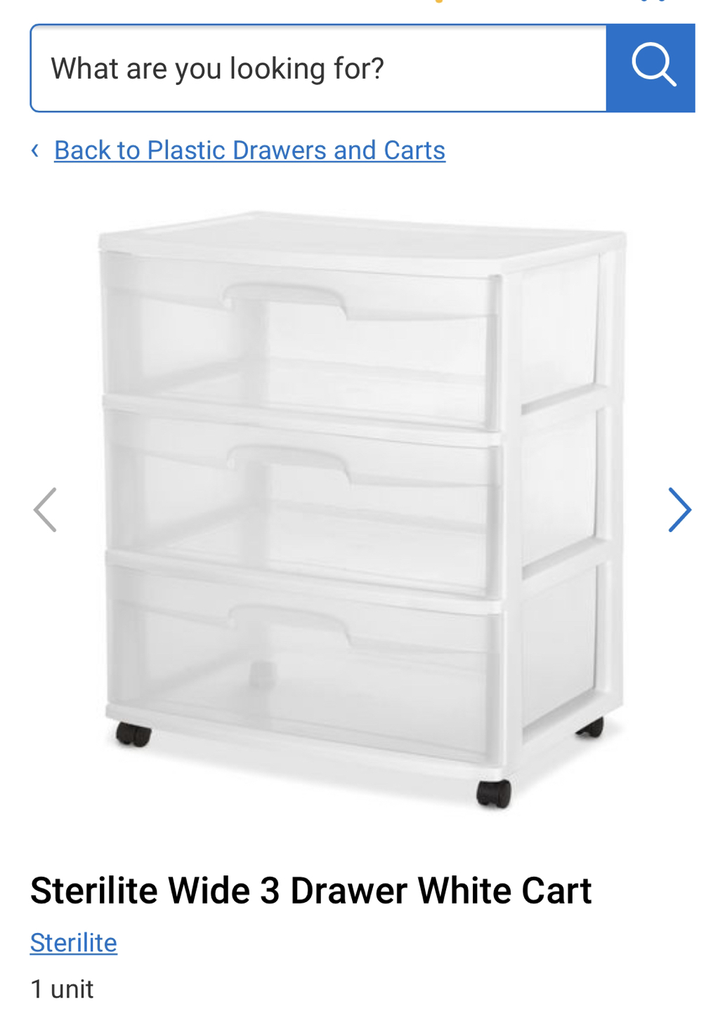 Sterilite wide 3 drawer