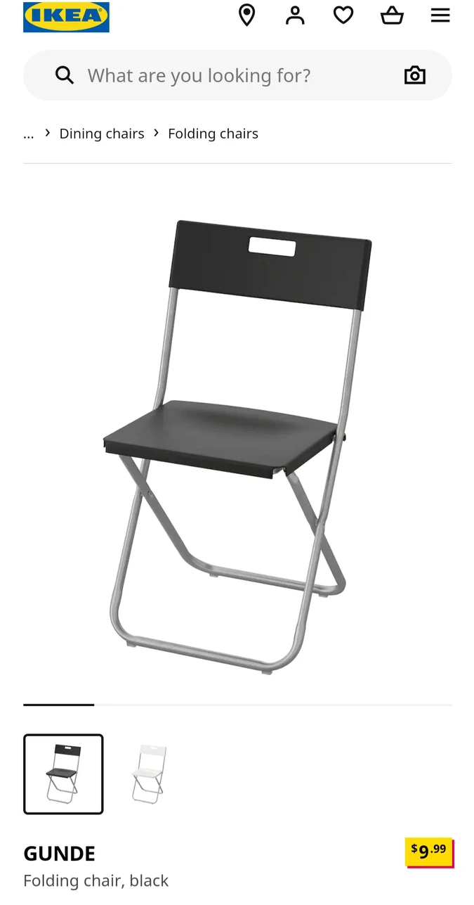 2 Ikea Gunde folding chairs