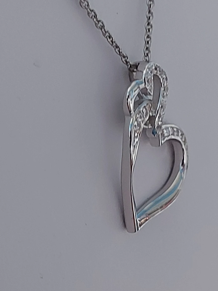 Heart Link Pendant Necklace ,925 Sterling Silver - photo 4