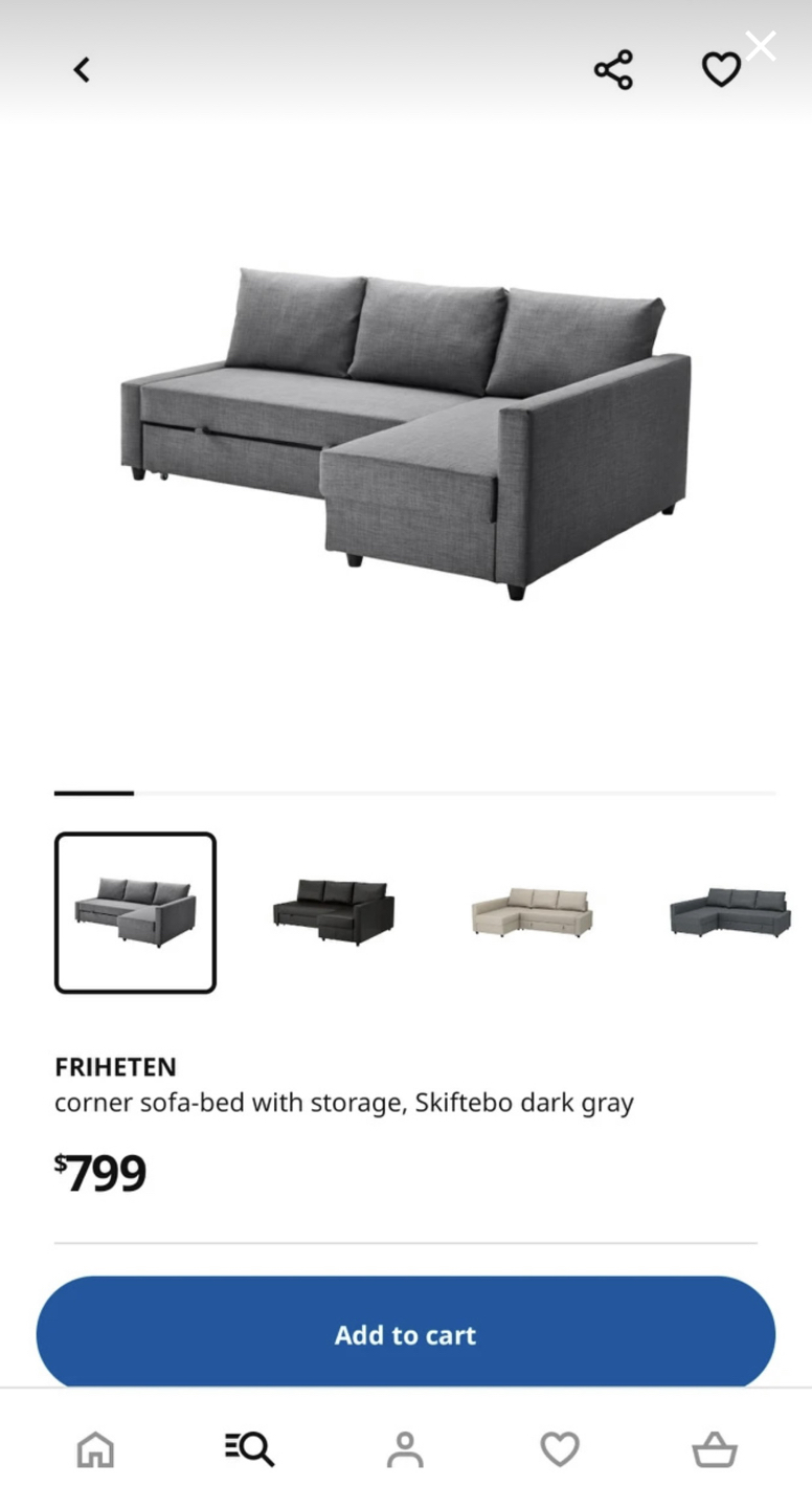 IKEA Sofa bed with storage  - photo 4