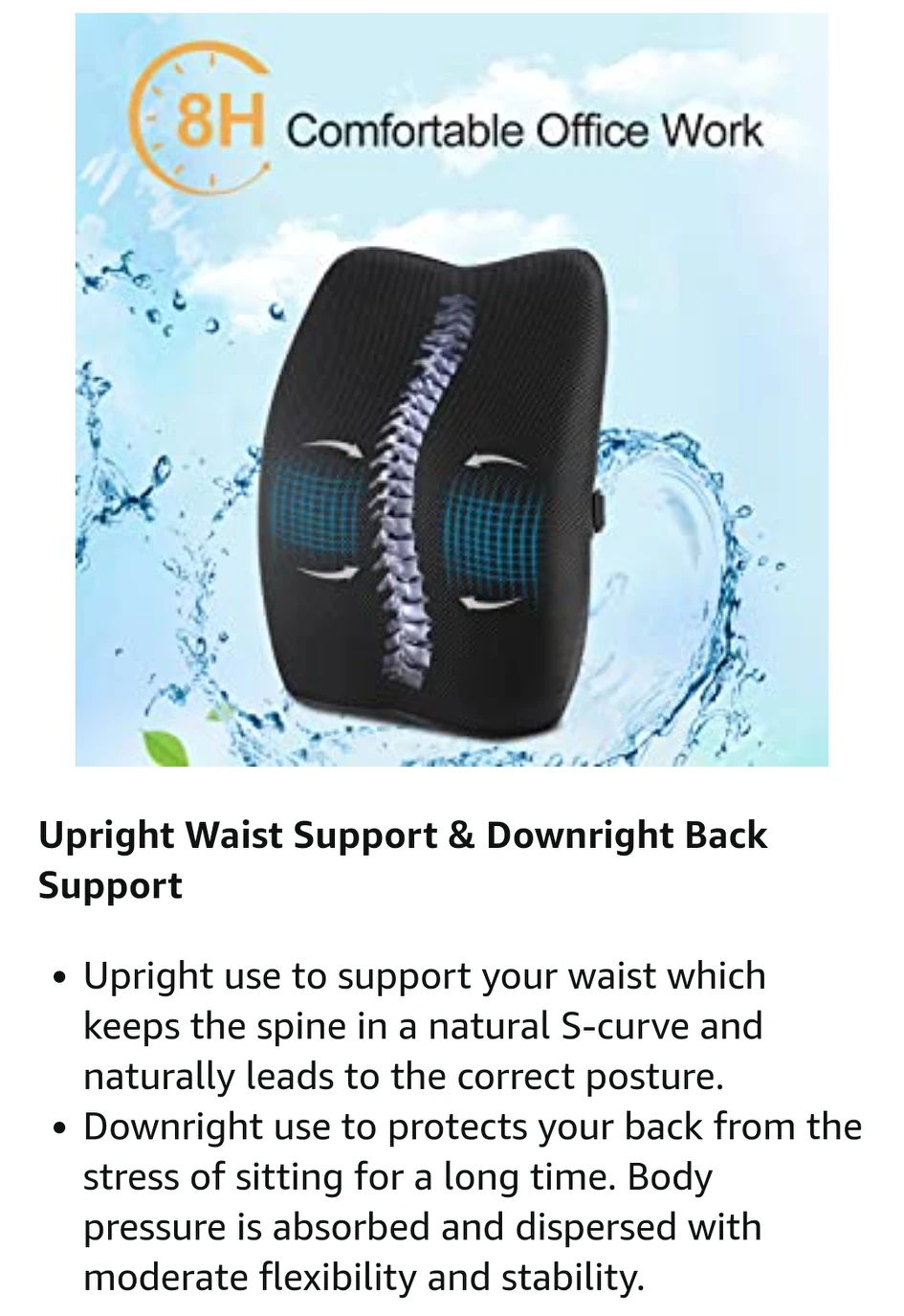 Mkicesky Lumbar Support Back Pillow for Office Chair/Car image indicator(7)