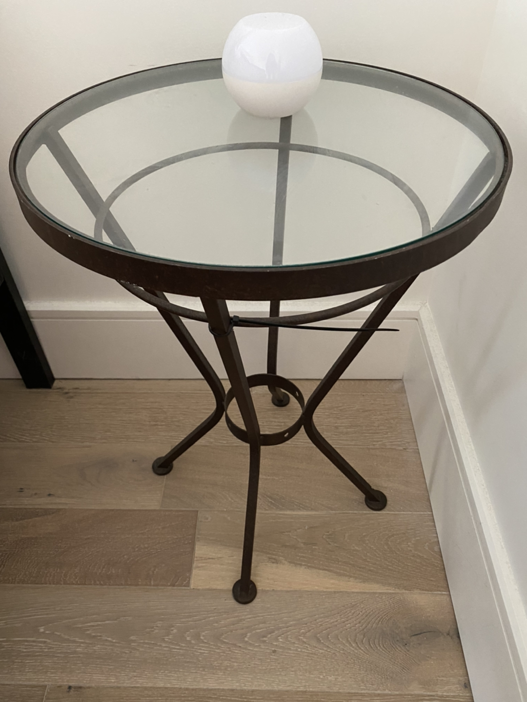 Glass top side table 