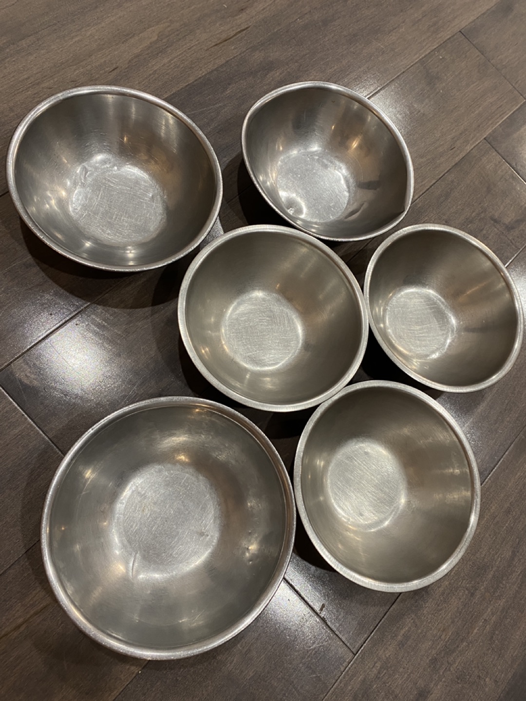 Stainless Steel Mixing Bowls 3/4QT Set of 6. thumbnail