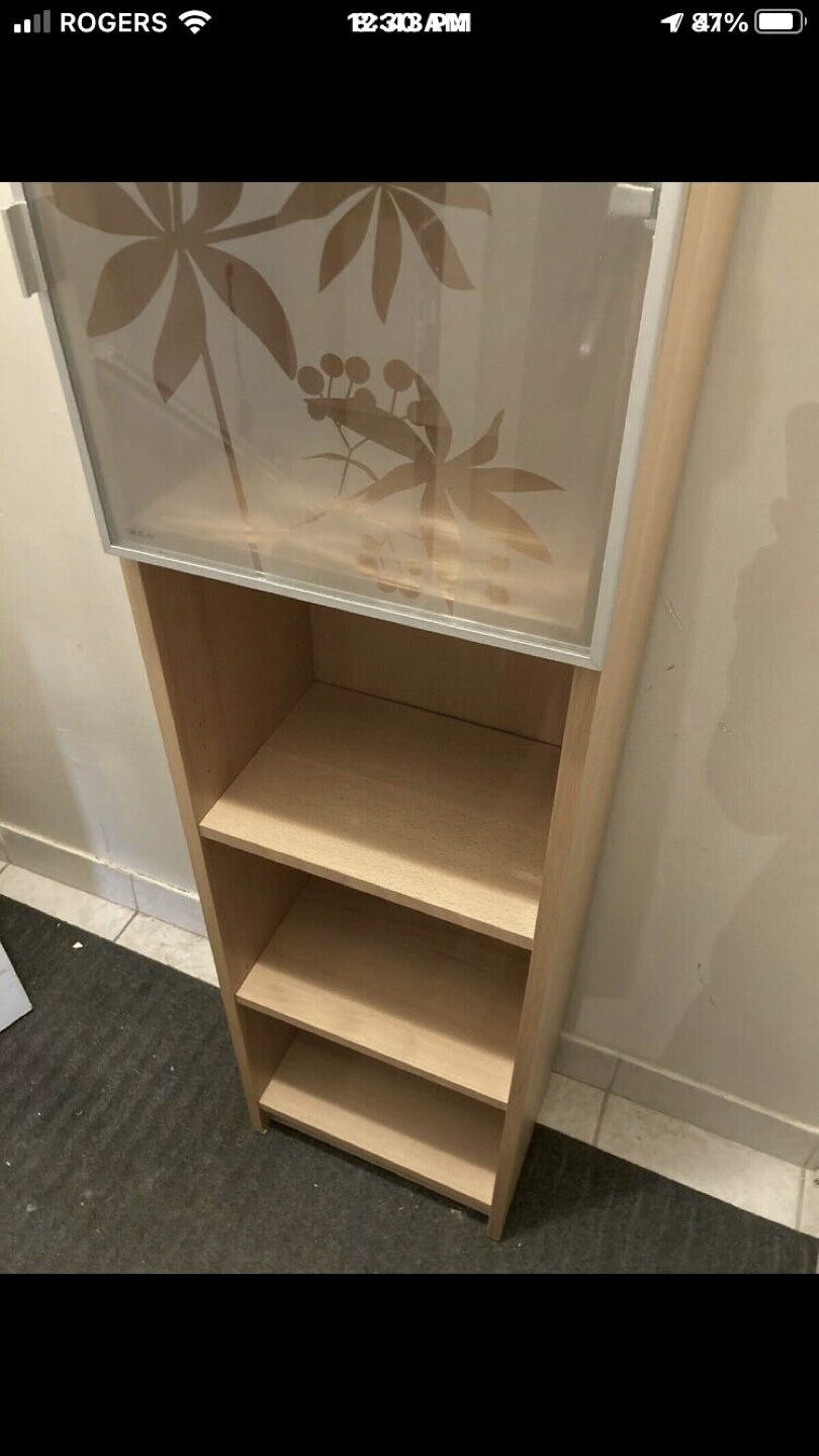Tall ikea cabinet with decorative glass door  - photo 5