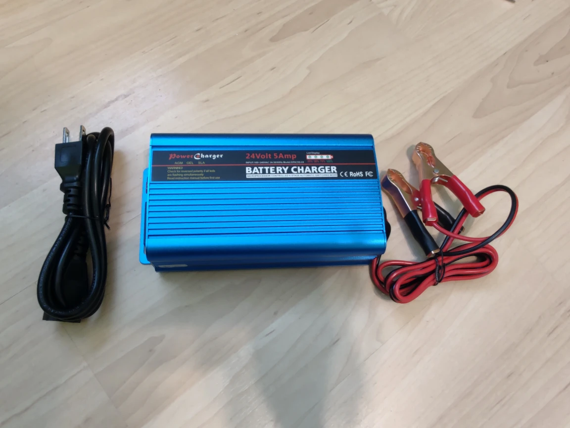 24 Volt 5 Amp Battery Charger for Car, E-Bikes, Scooters, etc.