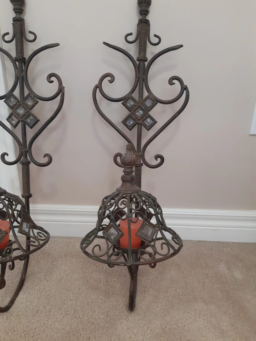 large metal  wallcandle holders - photo 2