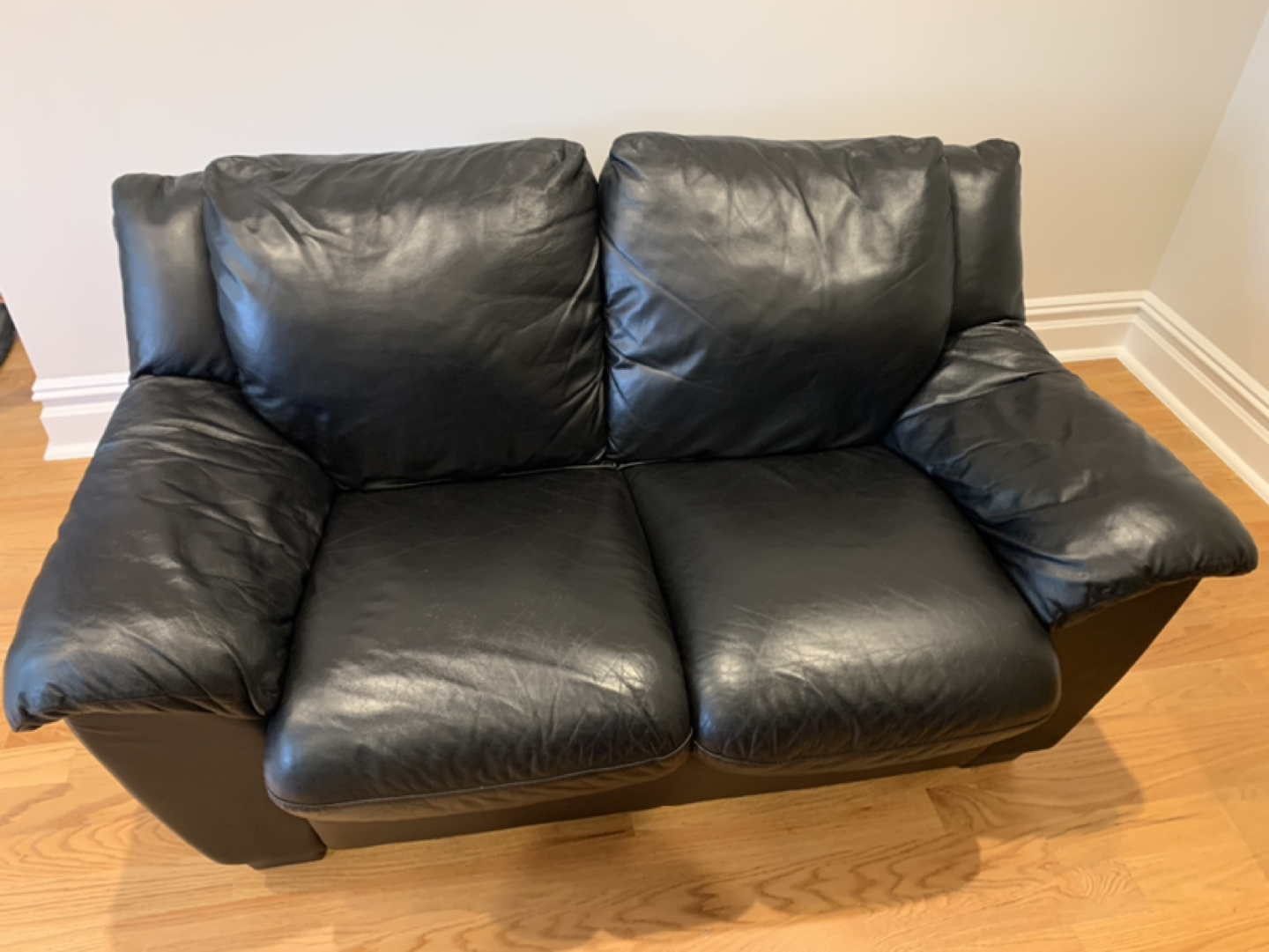 Natuzzi Black Leather Sofa - photo 2