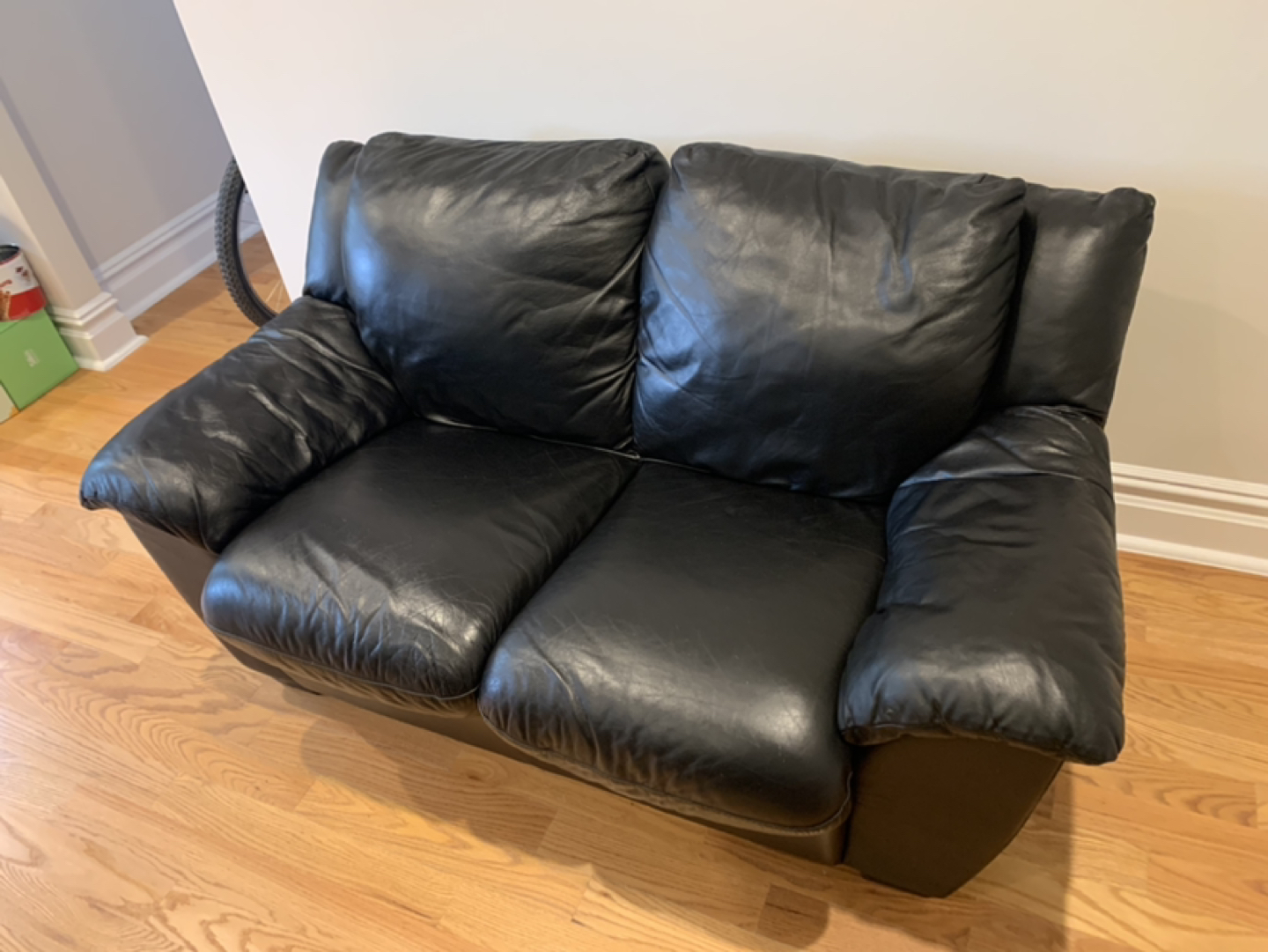 Natuzzi Black Leather Sofa - photo 3