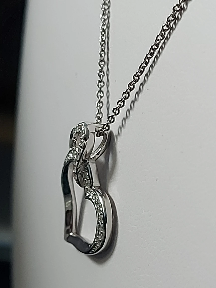 Heart Link Pendant Necklace ,925 Sterling Silver - photo 5