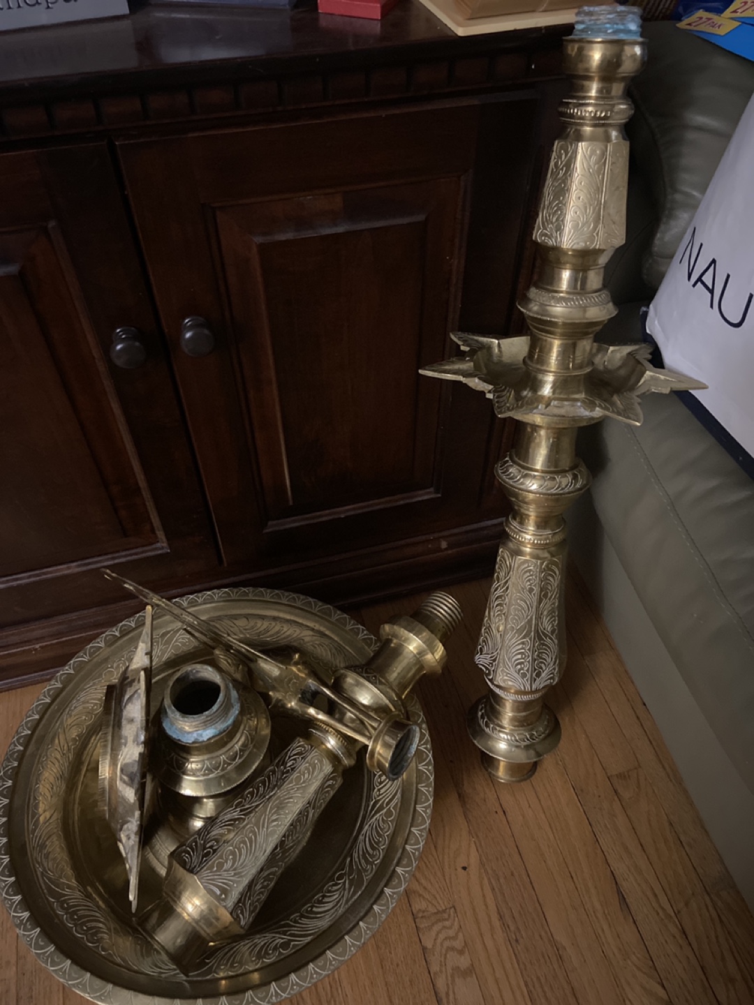 Indian brass lamp