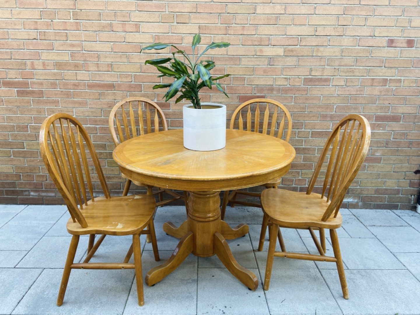 Antique French Country Round Dining Table