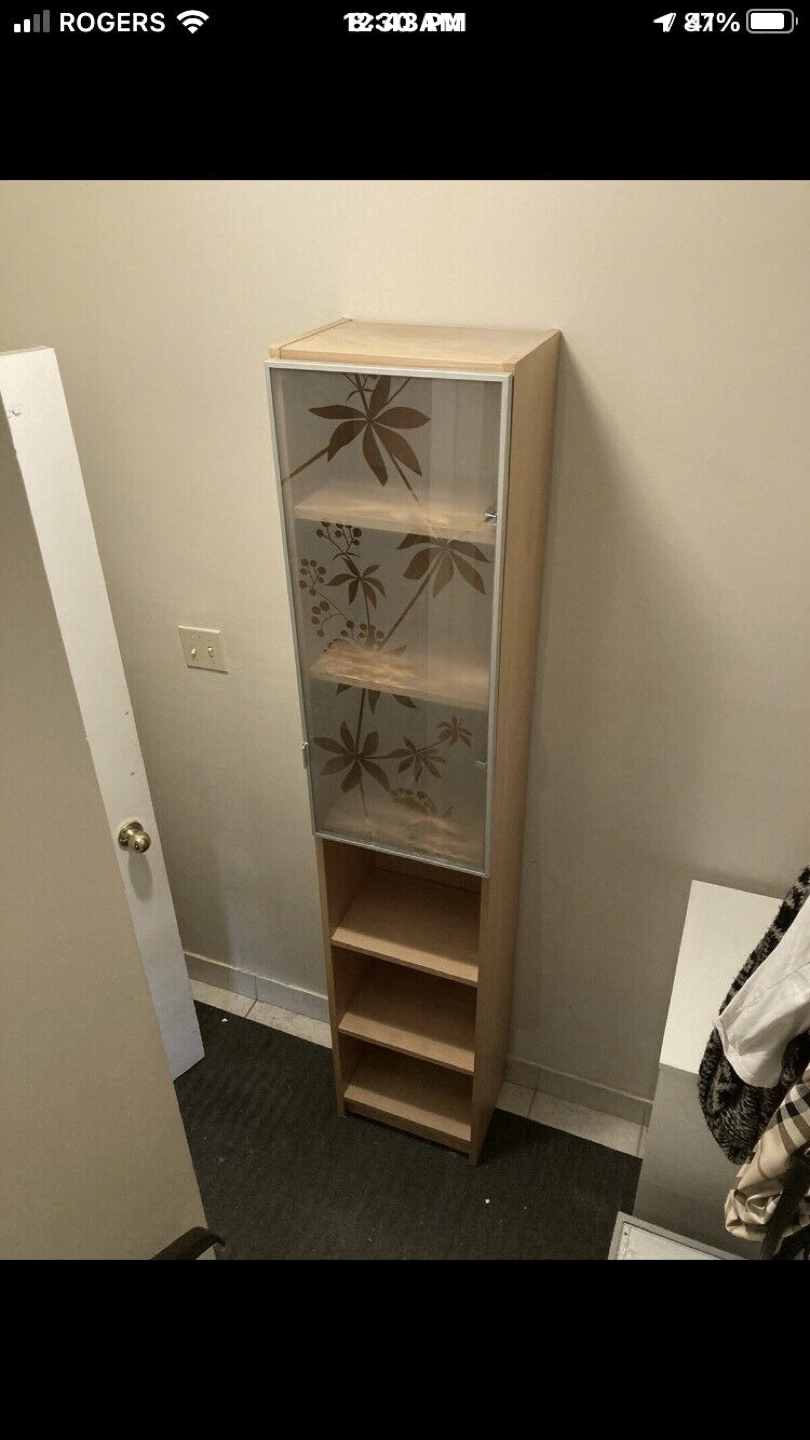 Tall ikea cabinet with decorative glass door  - photo 2