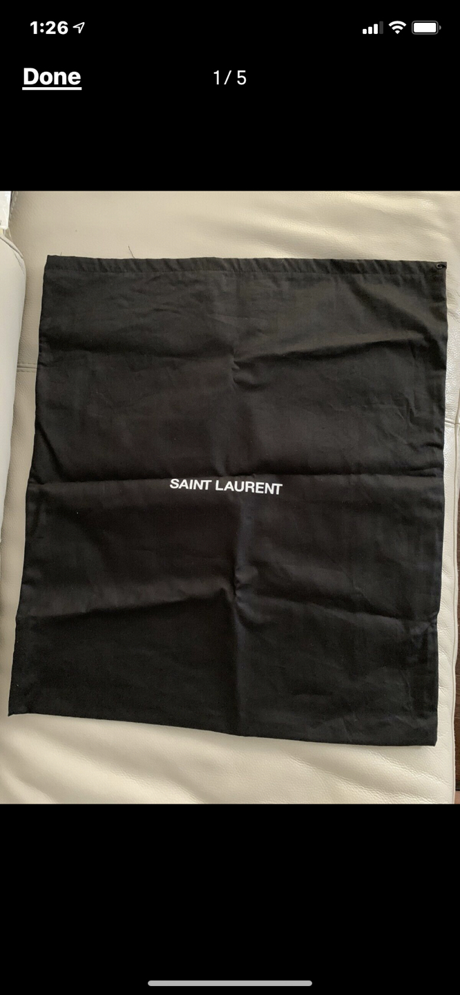 Saint Laurent Black Dust Bag White Lining YSL