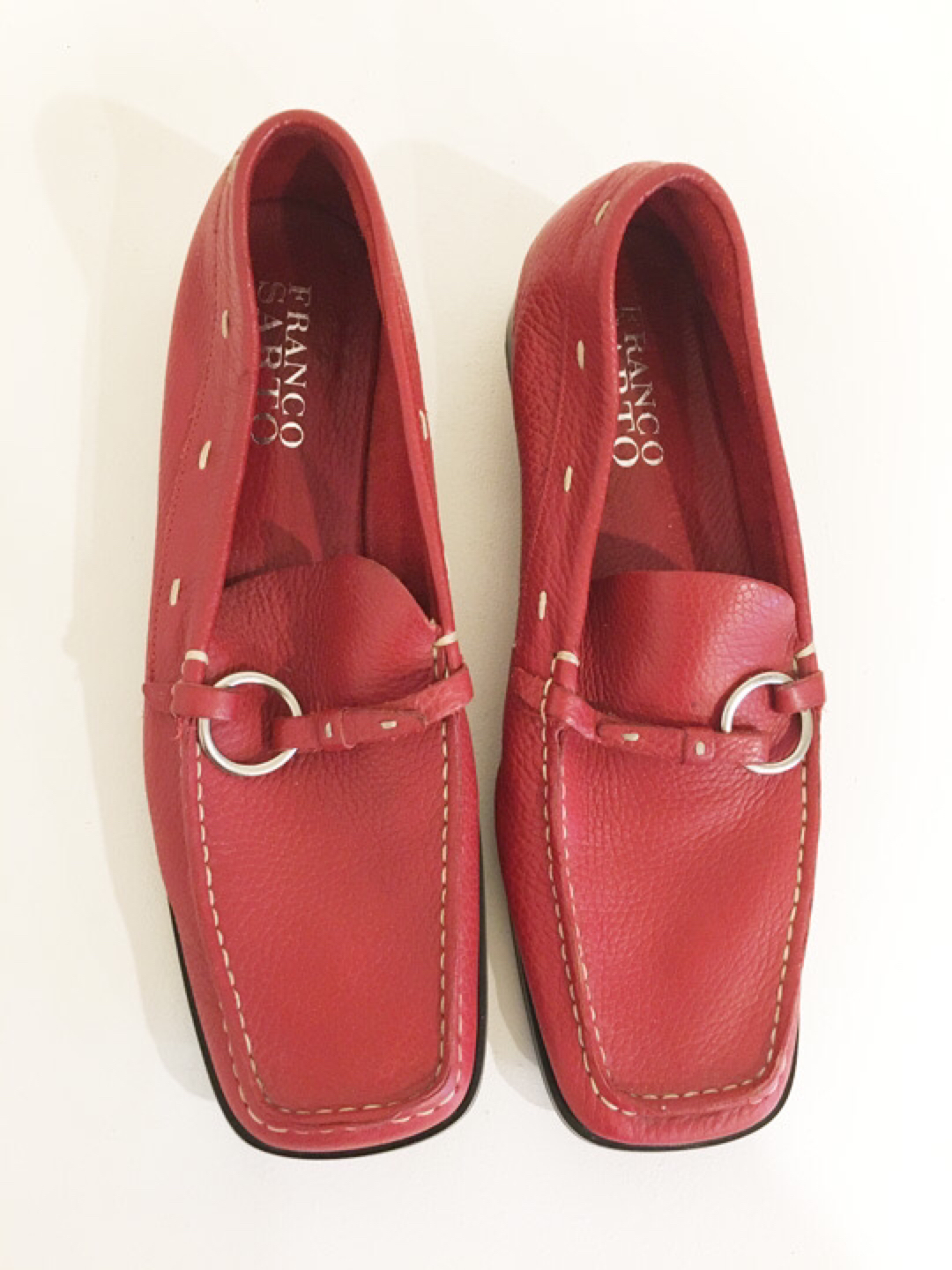$30 Franco Sarto Leather Slip On Shoes  Size 11 Color Red thumbnail