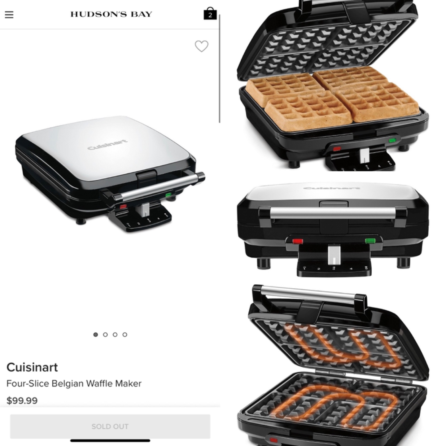 Cuisinart 4 slice Belgian Waffle Maker  thumbnail