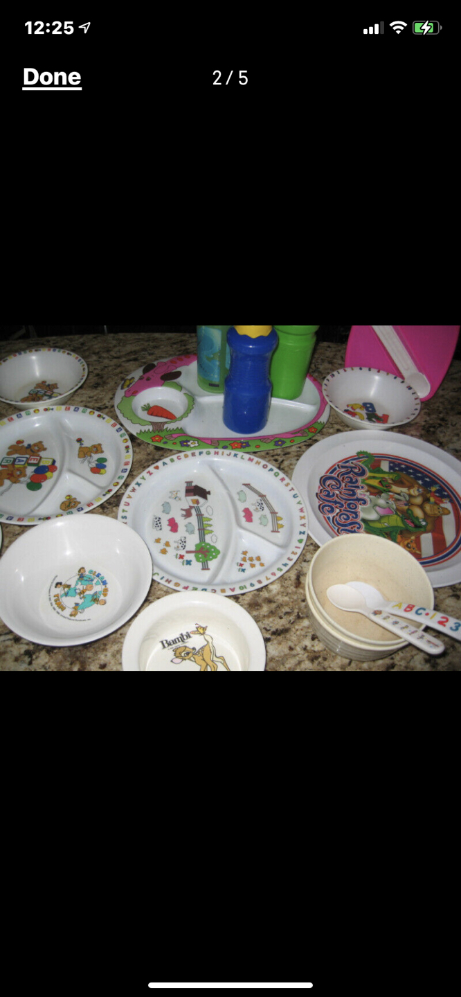 Baby kids plates bowls cups and spoon lot - photo 2