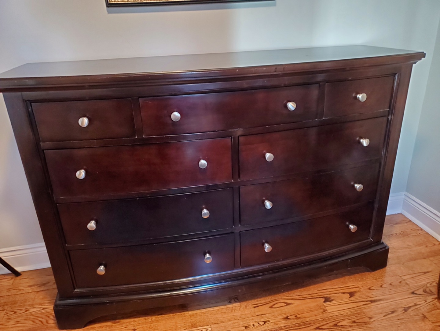 Cherry Dresser with 9 Drawers  thumbnail
