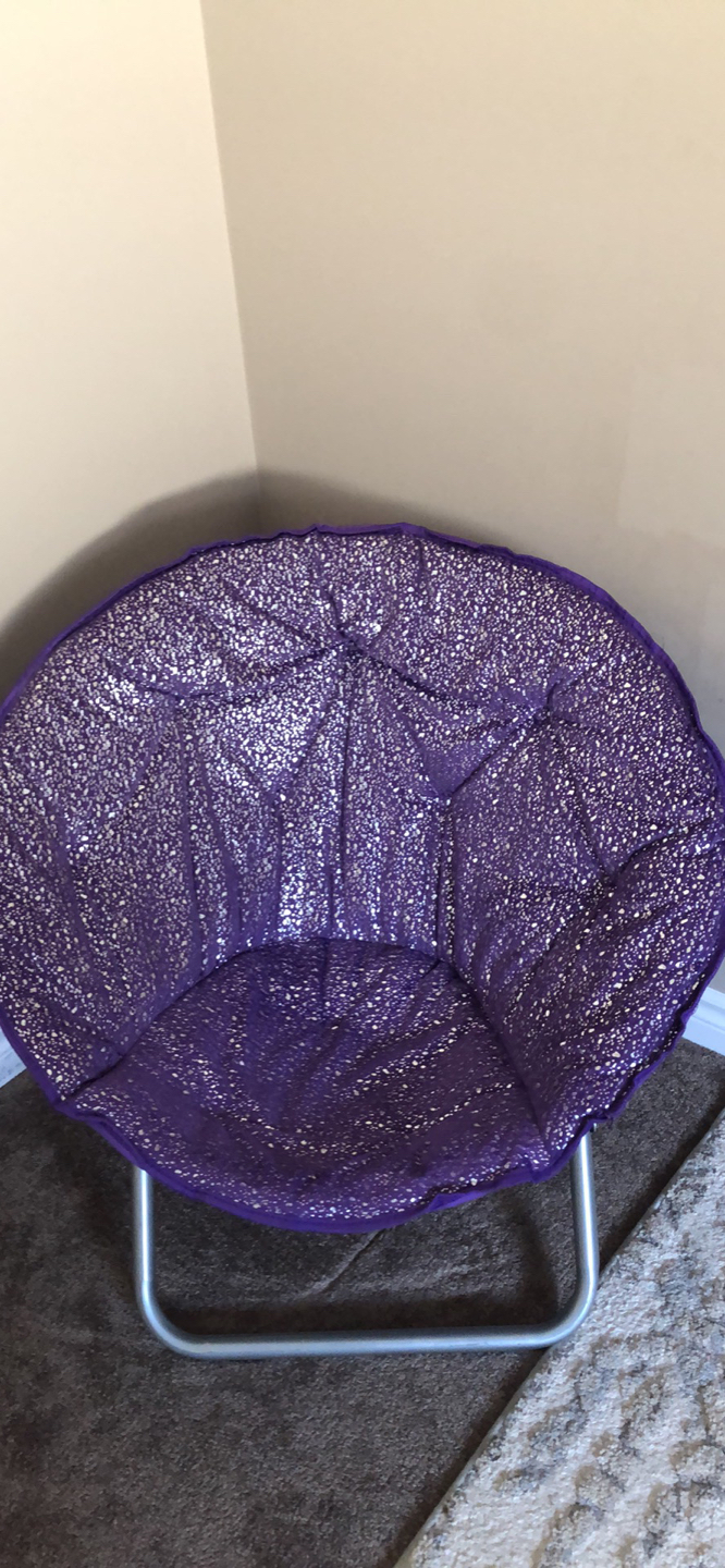 Comfy purple sparkly chair