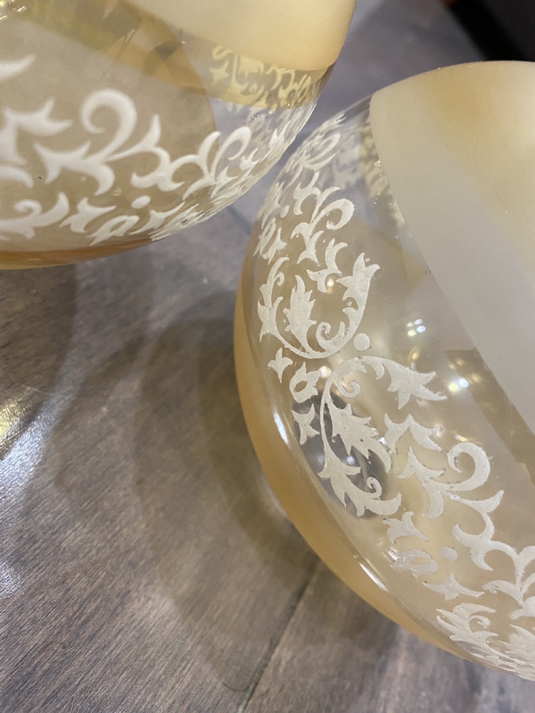 Vintage Glass Lampshade 2 pc Set image indicator(2)