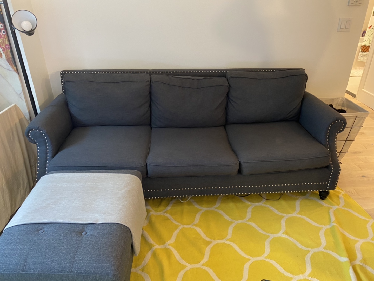 Dark grey ottoman  - photo 4