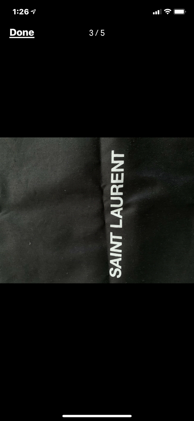Saint Laurent Black Dust Bag White Lining YSL - photo 3