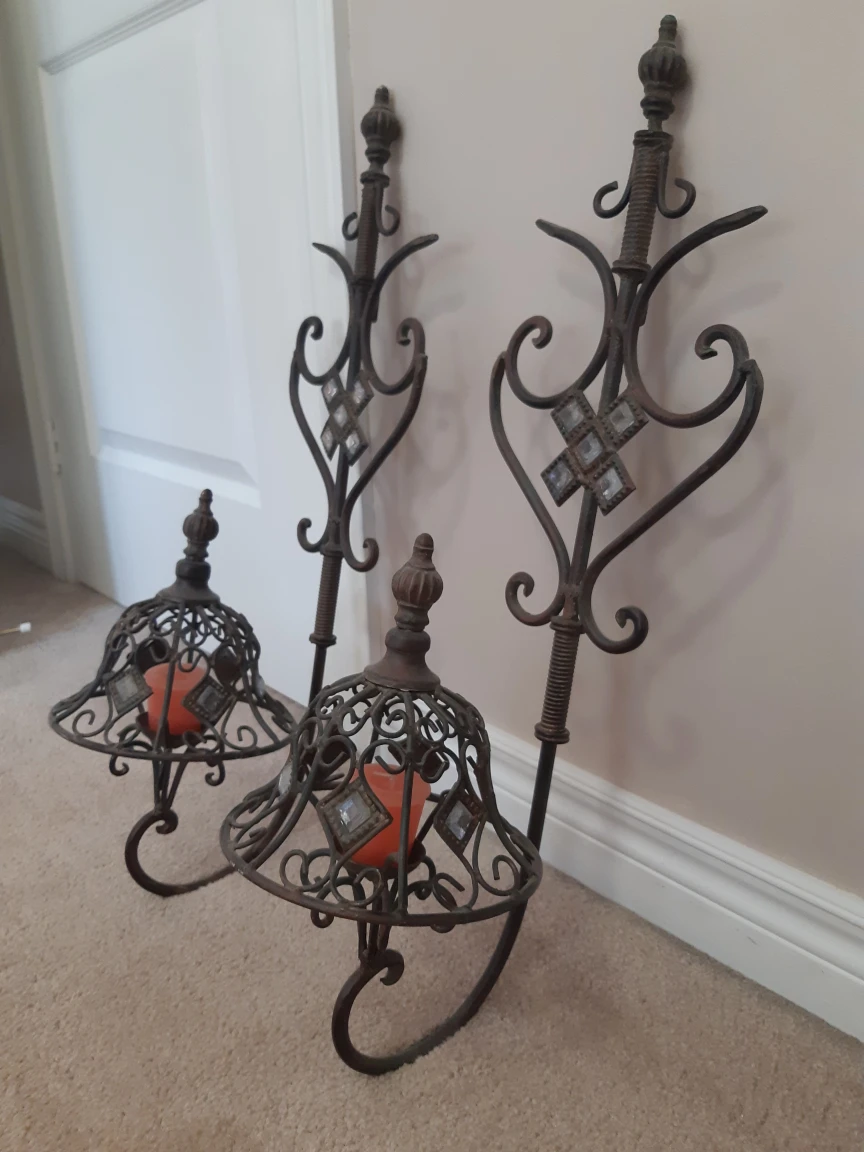 large metal  wallcandle holders - photo 4