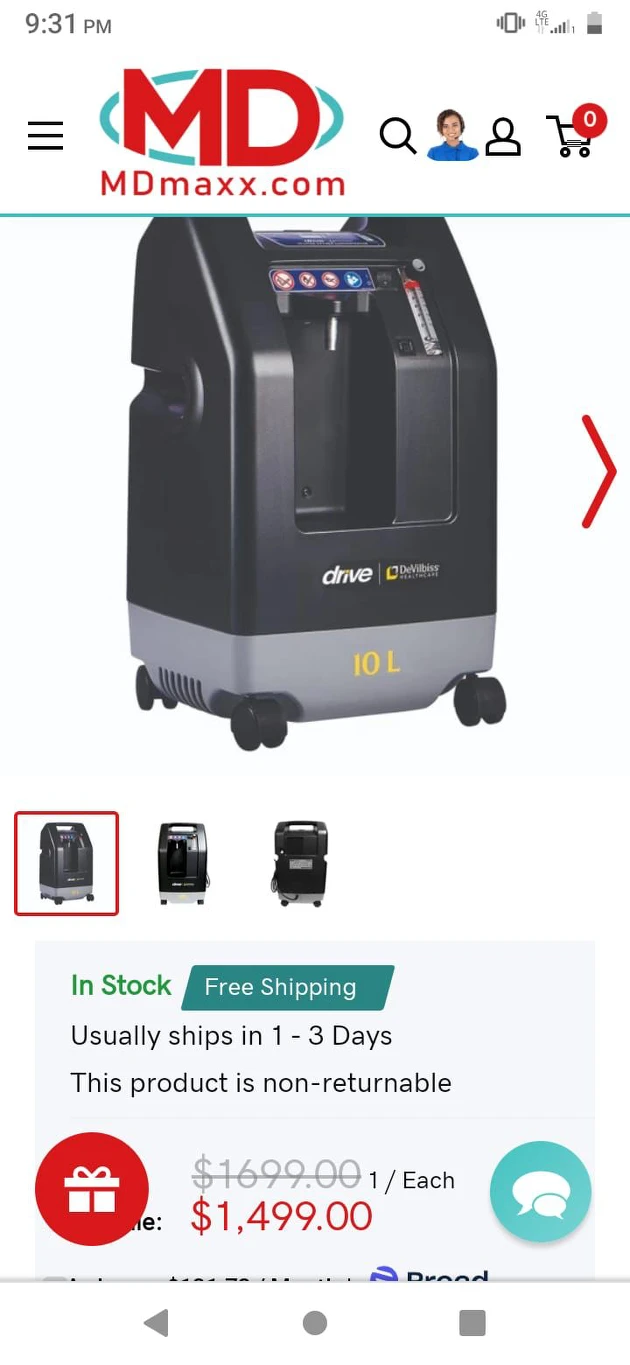 Drive Medical 10 Liter Compact Oxygen Concentrator image indicator(2)