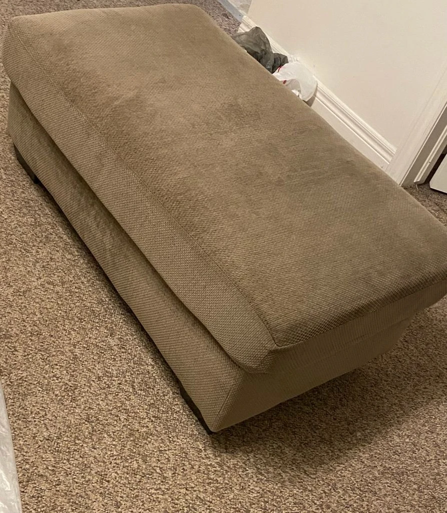 super comfy beige couch + ottoman Ashley furniture - photo 2