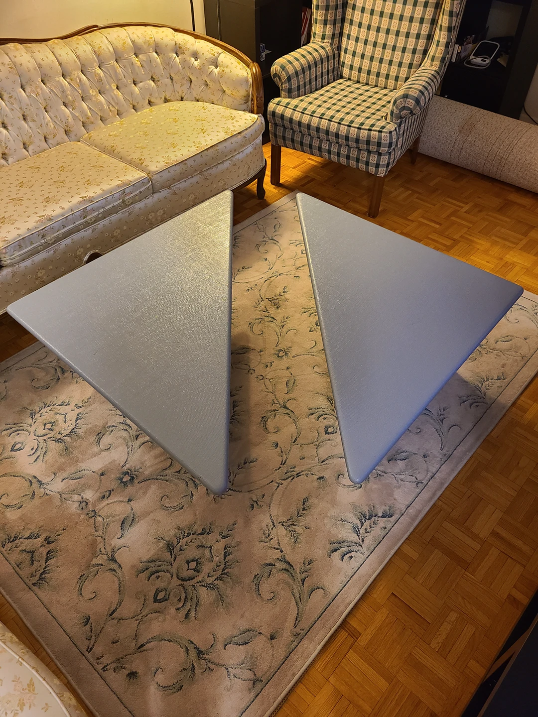 2 Gray Triangular Coffee Tables - photo 4