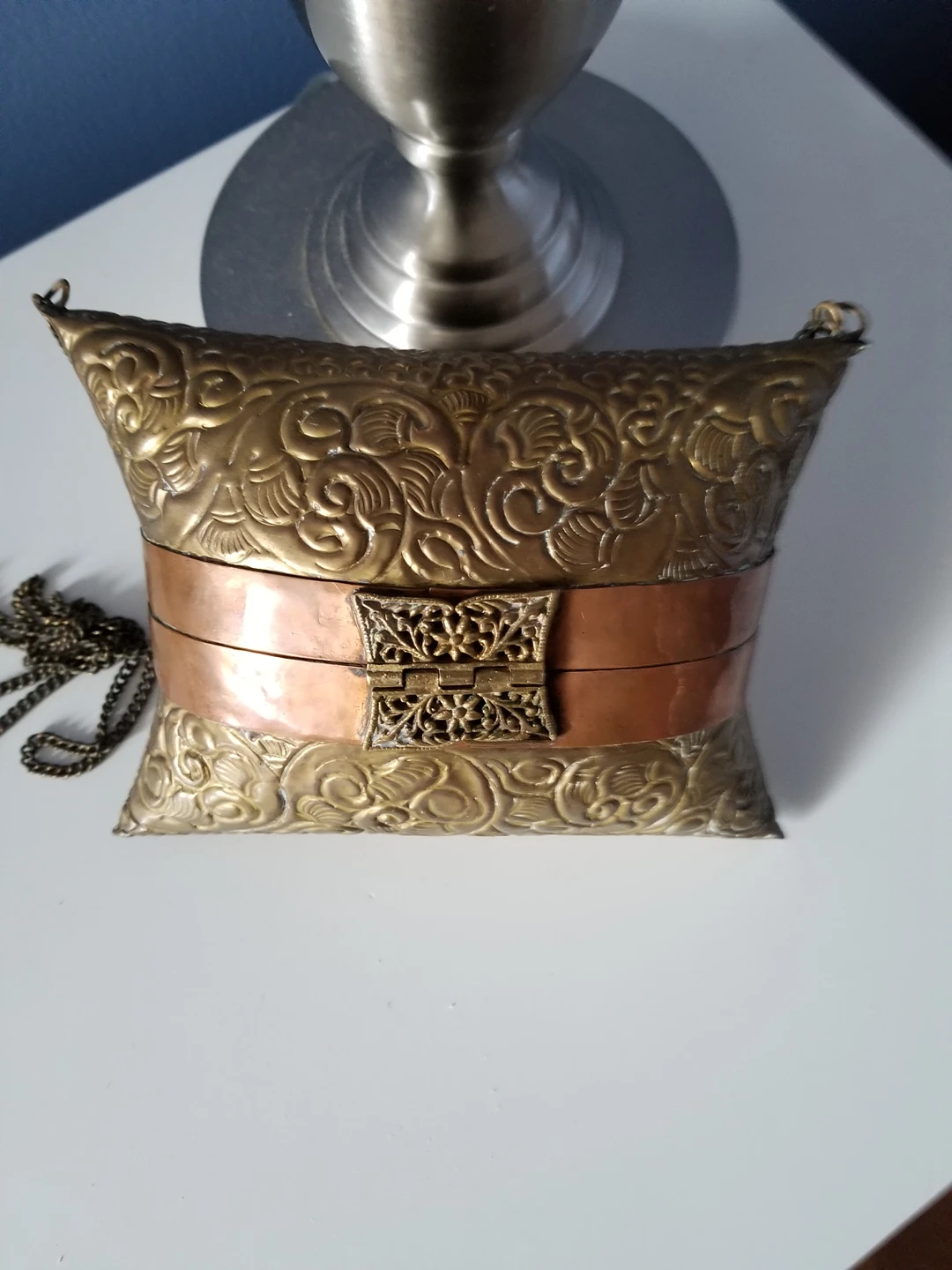 Vintage brass and copper pillow purse image indicator(2)