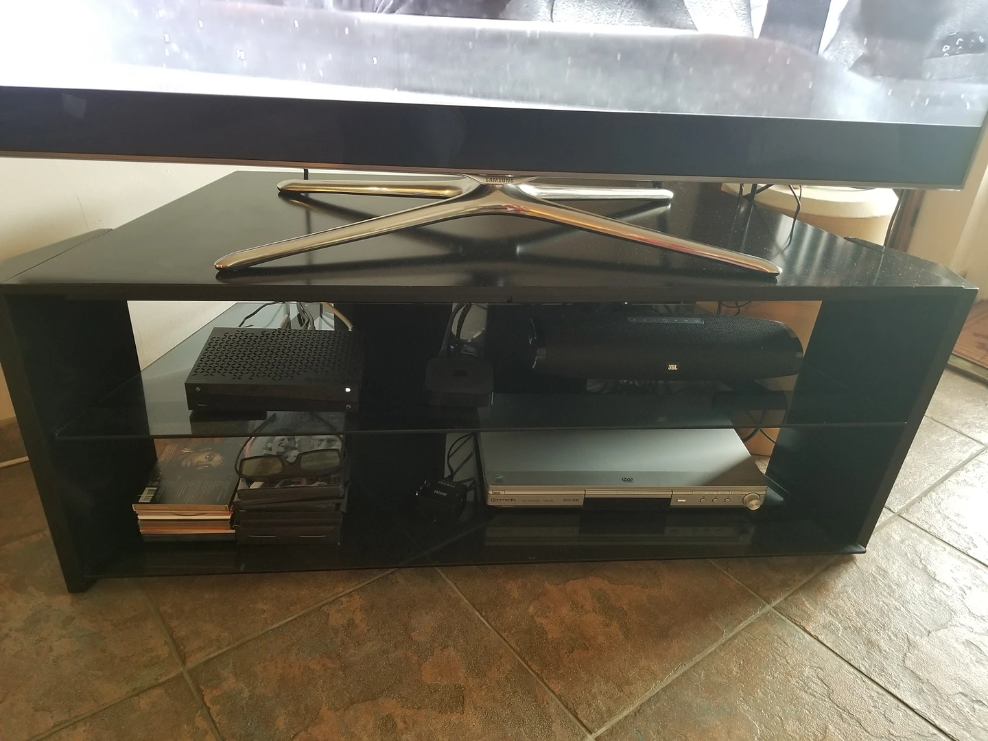 Samsung smart 55" tv,  tv stand and DVD player image indicator(3)