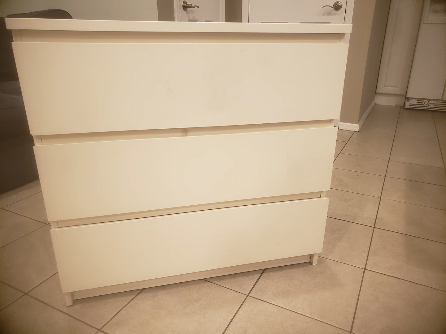 White ikea MALM 3 drawer dresser - photo 2