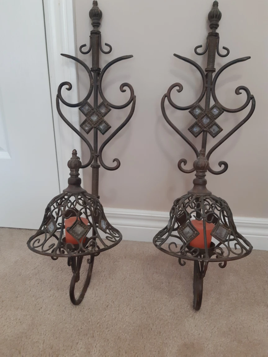 large metal  wallcandle holders - photo 3