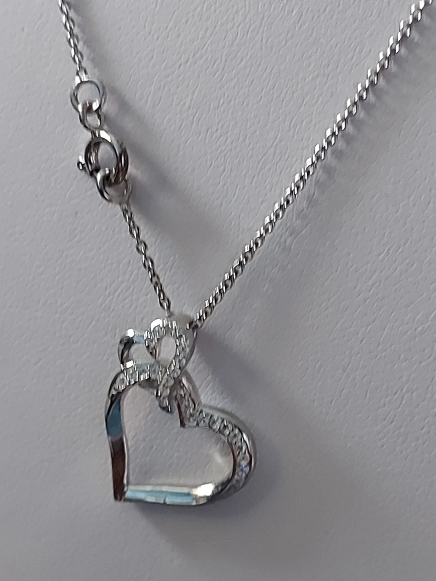 Heart Link Pendant Necklace ,925 Sterling Silver - photo 3