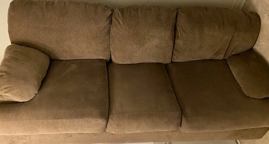 super comfy beige couch + ottoman Ashley furniture - photo 3