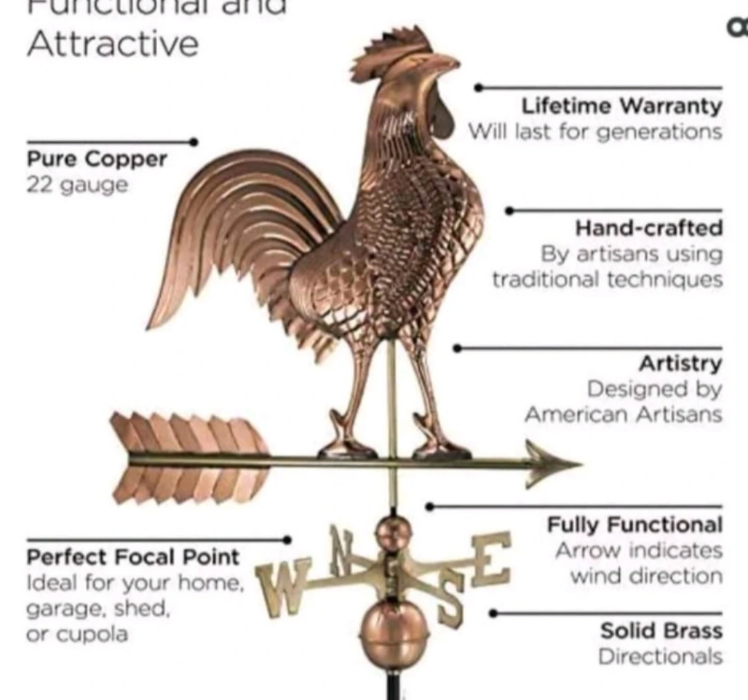 Brand New Good  Directions Large Rooster weathervane , Pure Coop - photo 4