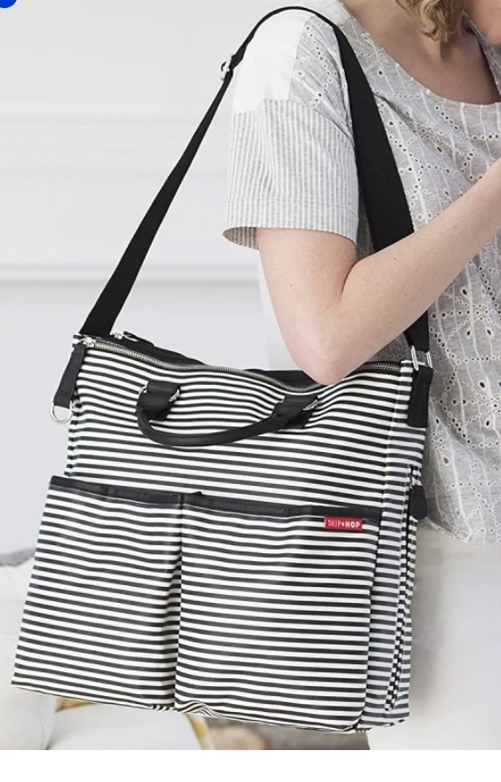 Skip HopDuo Special Edition Diaper Bag - Black & White Stripe - photo 2