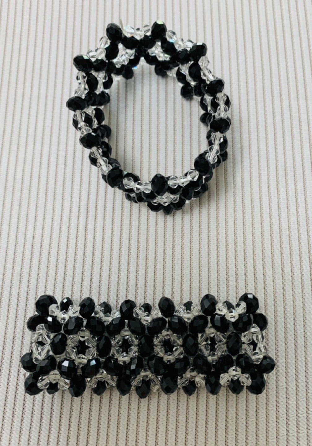 Black and White Crystal Bracelet / Cuff - photo 3