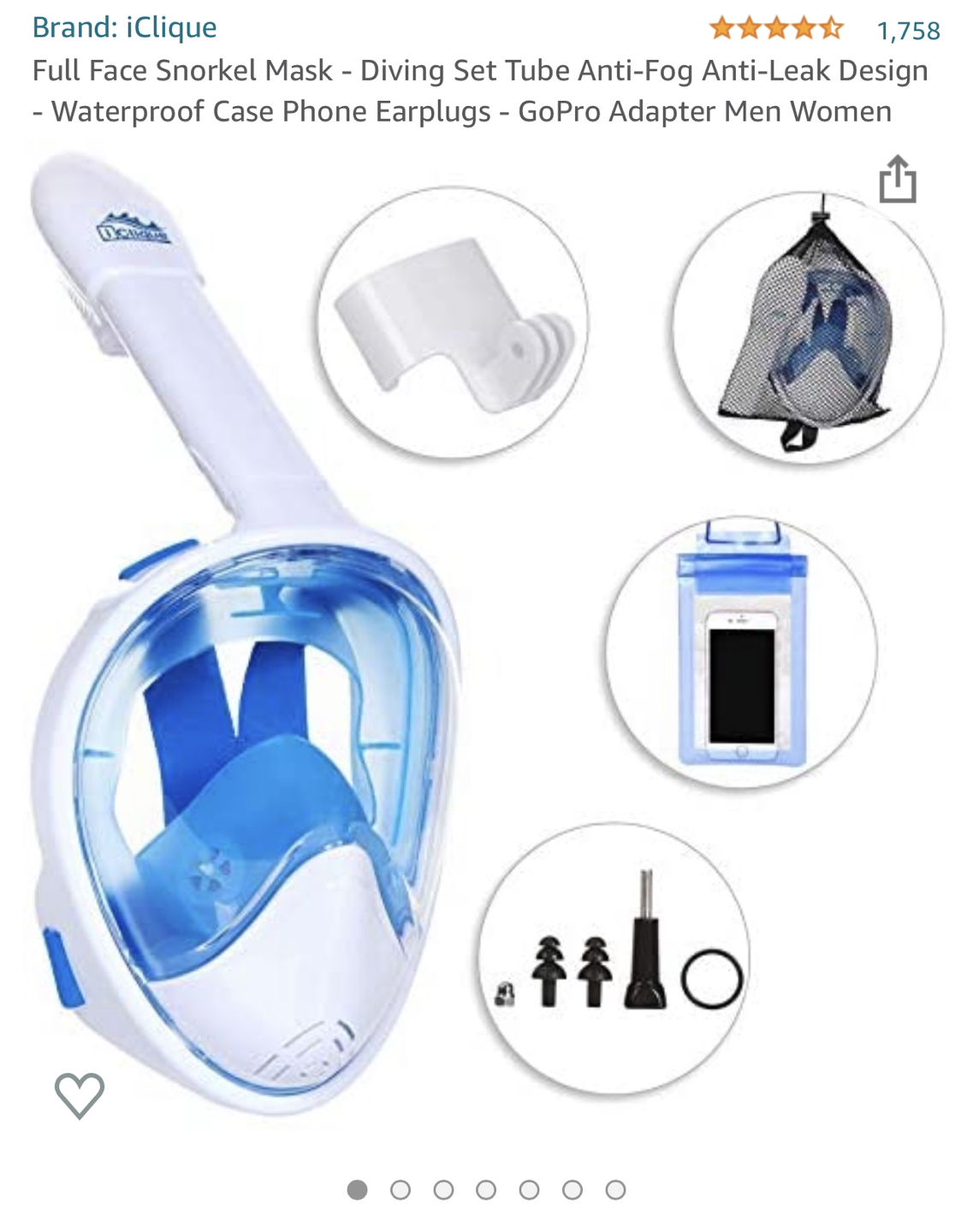 New Full face snorkel mask from Amazon 