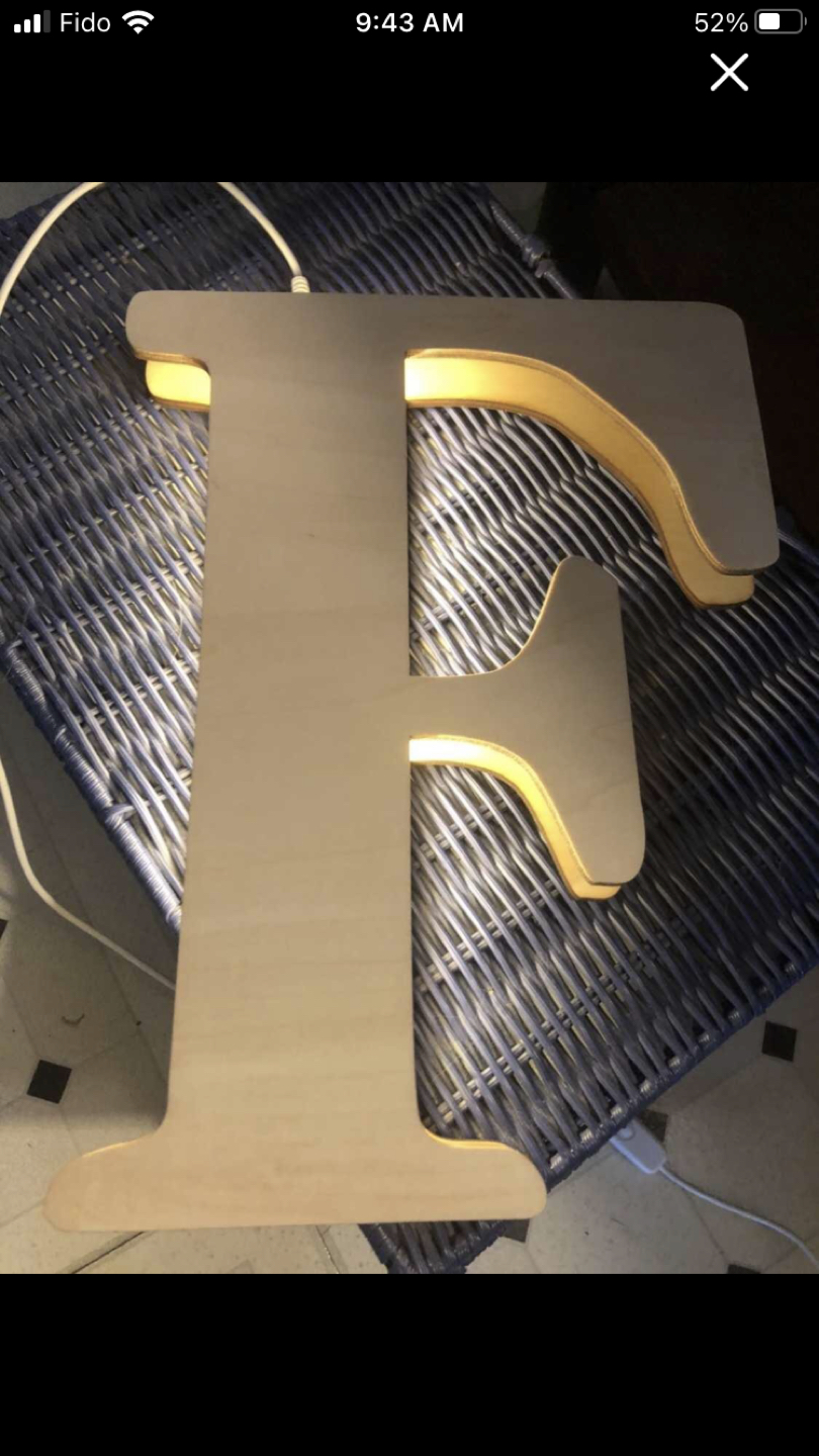 Light up letter f