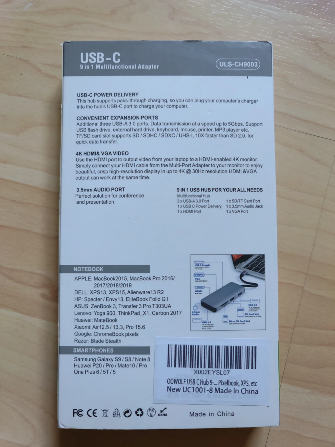 OOWOLF USB-C 9 in 1 Multifunctional Adapter image indicator(3)